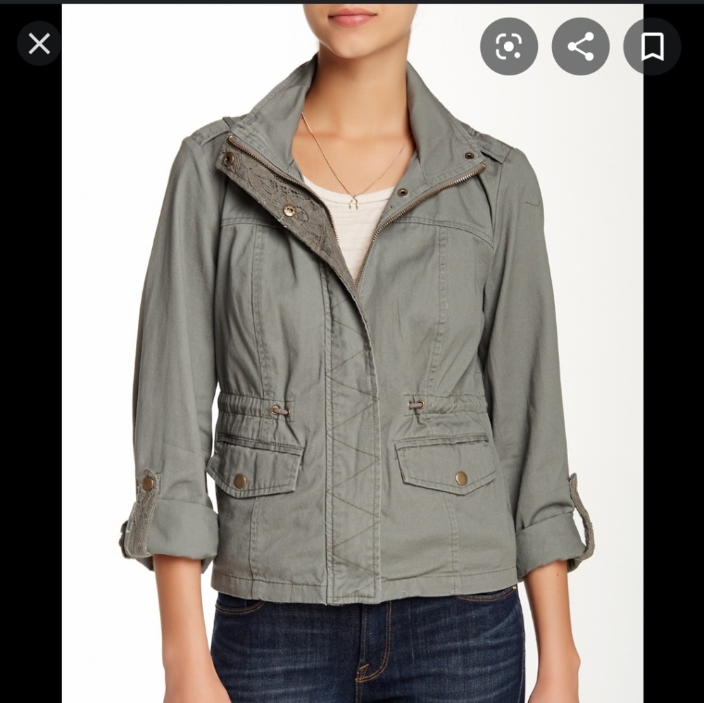 Sebby hooded utility jacket, sage - Picture 2 of 8